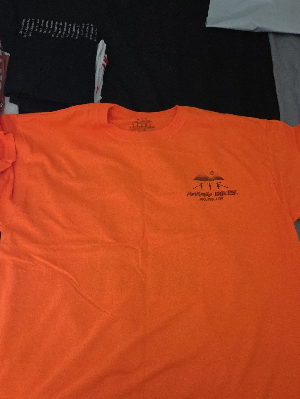 Jerzees Bright Orange Short-Sleeve Tee with Small Chest Logo